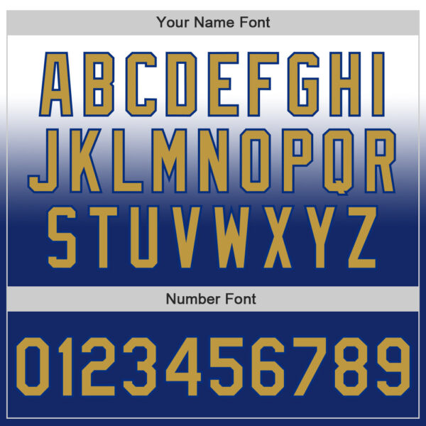 Custom White Old Gold-Royal Authentic Fade Fashion Baseball Jersey