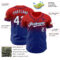 Custom Red White-Royal Authentic Fade Fashion Baseball Jersey