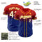 Custom Red White Royal-Yellow Authentic Fade Fashion Baseball Jersey