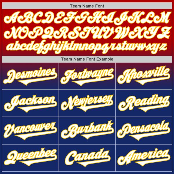Custom Red White Royal-Yellow Authentic Fade Fashion Baseball Jersey