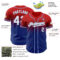 Custom Red White Royal-Light Blue Authentic Fade Fashion Baseball Jersey