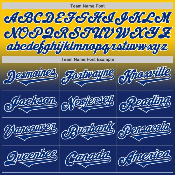 Custom Yellow Royal-White Authentic Fade Fashion Baseball Jersey