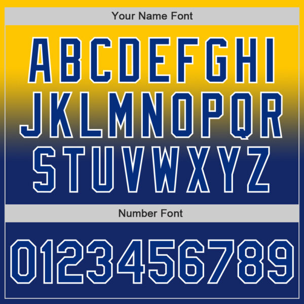 Custom Yellow Royal-White Authentic Fade Fashion Baseball Jersey