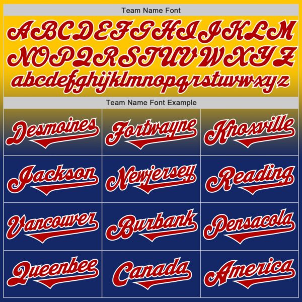 Custom Yellow Red Royal-White Authentic Fade Fashion Baseball Jersey