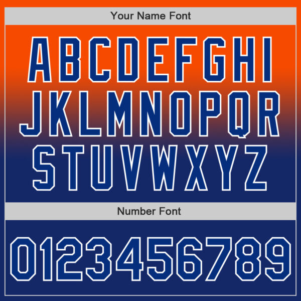 Custom Orange Royal-White Authentic Fade Fashion Baseball Jersey