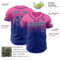 Custom Pink Royal-White Authentic Fade Fashion Baseball Jersey