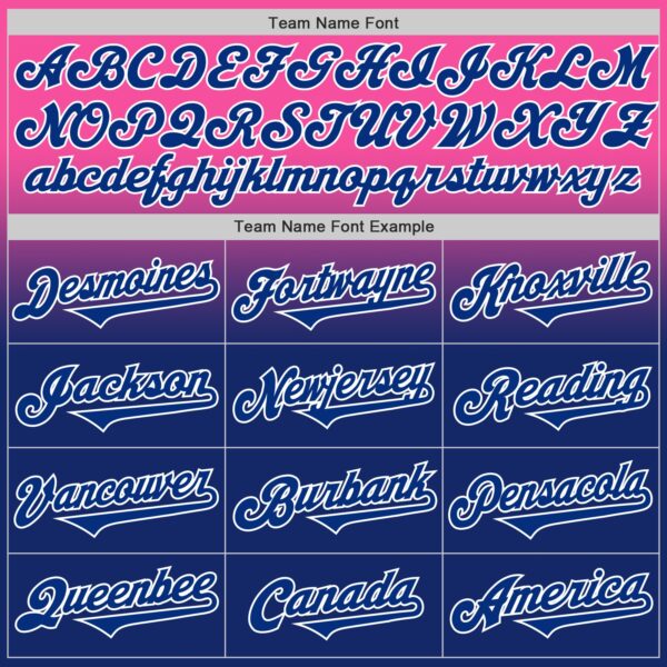 Custom Pink Royal-White Authentic Fade Fashion Baseball Jersey