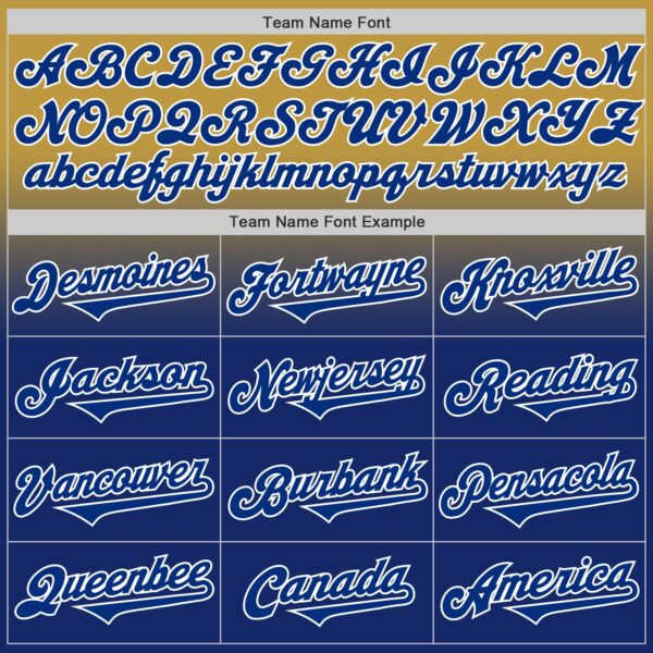 Custom Old Gold Royal-White Authentic Fade Fashion Baseball Jersey
