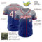 Custom Gray White Royal-Red Authentic Fade Fashion Baseball Jersey