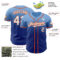 Custom Light Blue White Royal-Orange Authentic Fade Fashion Baseball Jersey