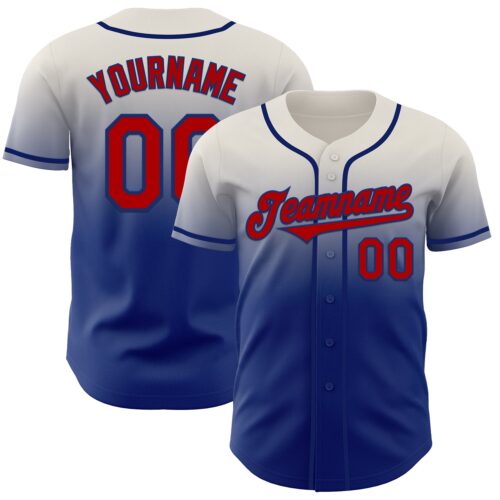 FadeFashion1155 Custom Cream Red-Royal Authentic Fade Fashion Baseball Jersey