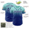 Custom Ice Blue Royal-White Authentic Fade Fashion Baseball Jersey