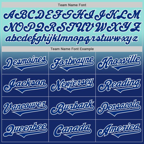 Custom Ice Blue Royal-White Authentic Fade Fashion Baseball Jersey