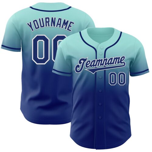 FadeFashion1157 Custom Ice Blue Royal-White Authentic Fade Fashion Baseball Jersey