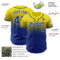 Custom Light Yellow Royal-White Authentic Fade Fashion Baseball Jersey