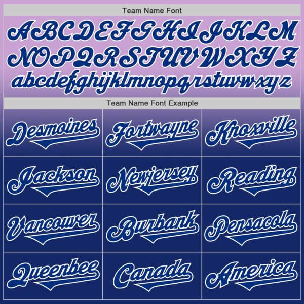Custom Light Purple Royal-White Authentic Fade Fashion Baseball Jersey
