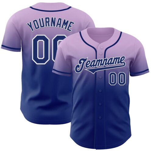 FadeFashion1159 Custom Light Purple Royal-White Authentic Fade Fashion Baseball Jersey