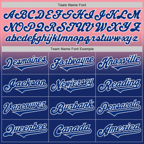 Custom Medium Pink Royal-White Authentic Fade Fashion Baseball Jersey