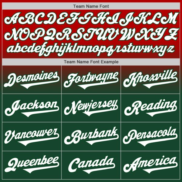 Custom Red White-Green Authentic Fade Fashion Baseball Jersey