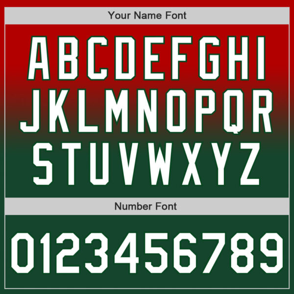 Custom Red White-Green Authentic Fade Fashion Baseball Jersey