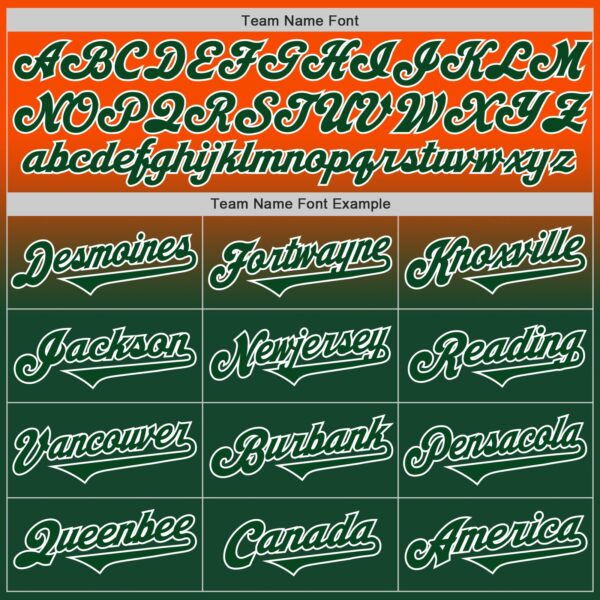 Custom Orange Green-White Authentic Fade Fashion Baseball Jersey