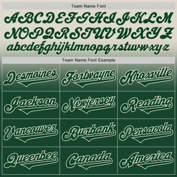 Custom Cream Green Authentic Fade Fashion Baseball Jersey