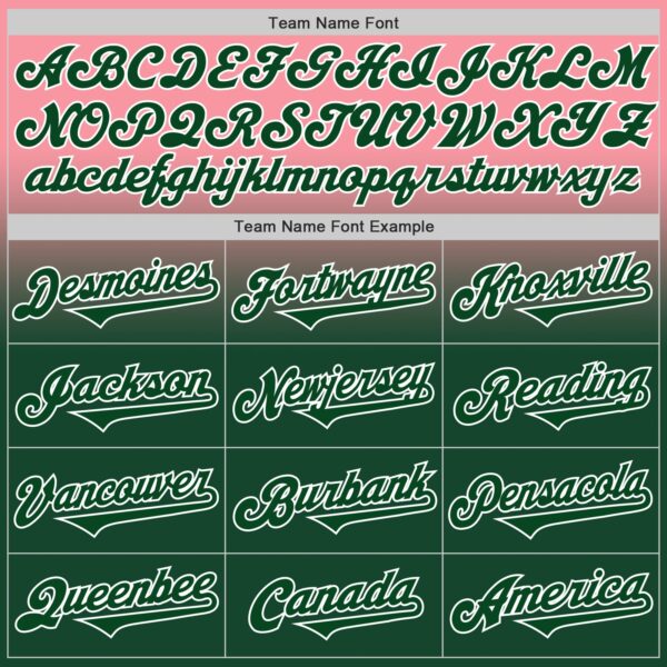 Custom Medium Pink Green-White Authentic Fade Fashion Baseball Jersey