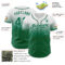 Custom White Kelly Green Authentic Fade Fashion Baseball Jersey