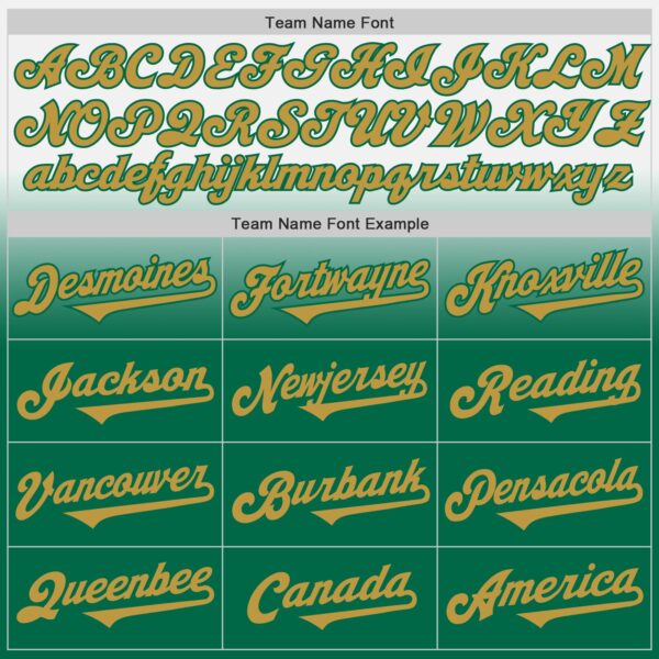 Custom White Old Gold-Kelly Green Authentic Fade Fashion Baseball Jersey