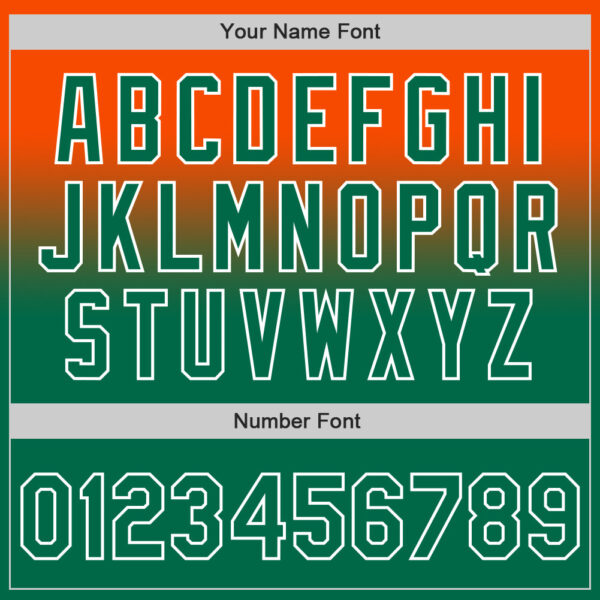 Custom Orange Kelly Green-White Authentic Fade Fashion Baseball Jersey