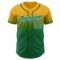 Custom Gold Kelly Green-White Authentic Fade Fashion Baseball Jersey
