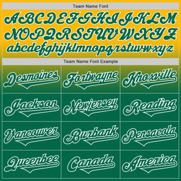 Custom Gold Kelly Green-White Authentic Fade Fashion Baseball Jersey
