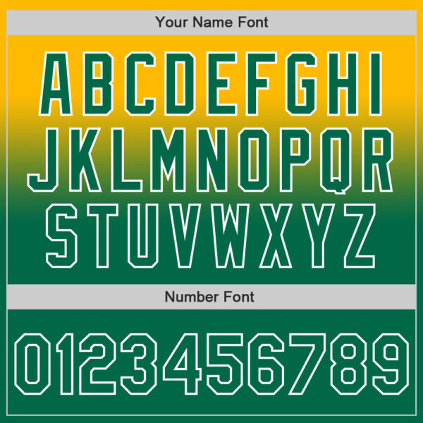 Custom Gold Kelly Green-White Authentic Fade Fashion Baseball Jersey