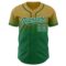 Custom Old Gold Kelly Green-White Authentic Fade Fashion Baseball Jersey
