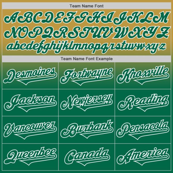 Custom Old Gold Kelly Green-White Authentic Fade Fashion Baseball Jersey