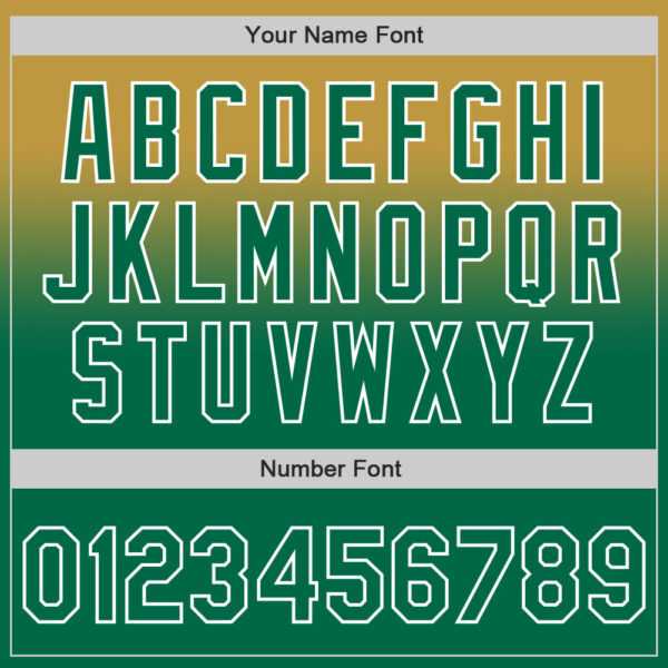 Custom Old Gold Kelly Green-White Authentic Fade Fashion Baseball Jersey