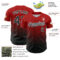 Custom Red Black-White Fade Fashion Speckle Authentic Baseball Jersey