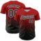 Custom Red Black-White Fade Fashion Speckle Authentic Baseball Jersey