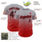 Custom Gray Black-Red Fade Fashion Speckle Authentic Baseball Jersey
