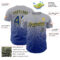 Custom Gray Royal-Gold Fade Fashion Speckle Authentic Baseball Jersey