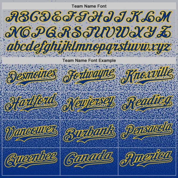 Custom Gray Royal-Gold Fade Fashion Speckle Authentic Baseball Jersey