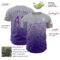 Custom Gray Purple-White Fade Fashion Speckle Authentic Baseball Jersey
