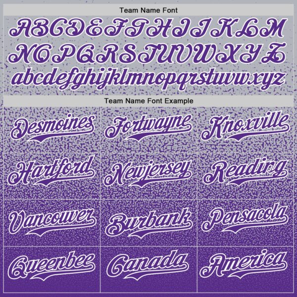Custom Gray Purple-White Fade Fashion Speckle Authentic Baseball Jersey
