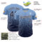 Custom Light Blue Navy-White Fade Fashion Speckle Authentic Baseball Jersey