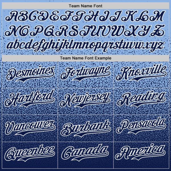 Custom Light Blue Navy-White Fade Fashion Speckle Authentic Baseball Jersey
