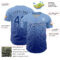 Custom Light Blue Royal-White Fade Fashion Speckle Authentic Baseball Jersey