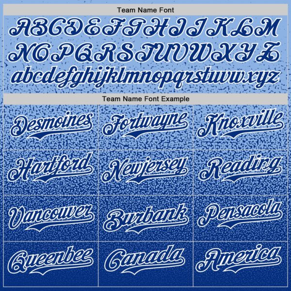 Custom Light Blue Royal-White Fade Fashion Speckle Authentic Baseball Jersey