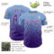 Custom Light Blue Purple-White Fade Fashion Speckle Authentic Baseball Jersey