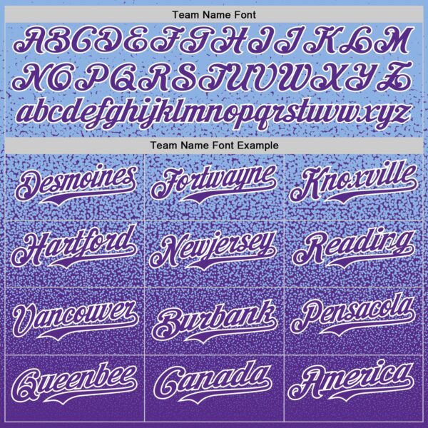 Custom Light Blue Purple-White Fade Fashion Speckle Authentic Baseball Jersey