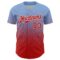 Custom Light Blue Red-White Fade Fashion Speckle Authentic Baseball Jersey